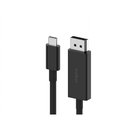 Belkin - USB-C to DisplayPort 1.4 Cable 6.6ft, 8K@60Hz or 4K@144HZ - BLACK