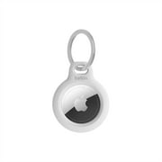 Belkin AirTag Secure Holder with Key Ring-Case with Open Face & Raised Edges White Apple Polyethylene Terephthalate for Keys, Accessory Pets 1 Count