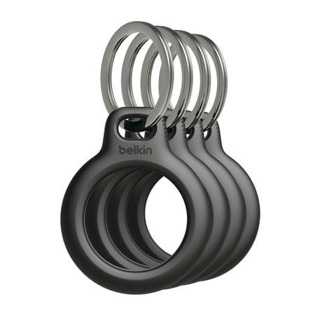 Belkin Apple AirTag Secure Holder with Key Ring Cases 4-Pack Black