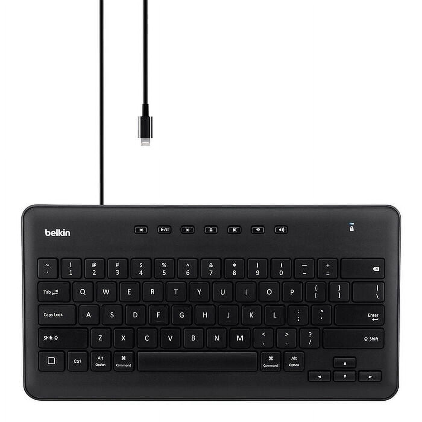 Belkin B2B124 Lightning Wired Slim Keyboard, Black