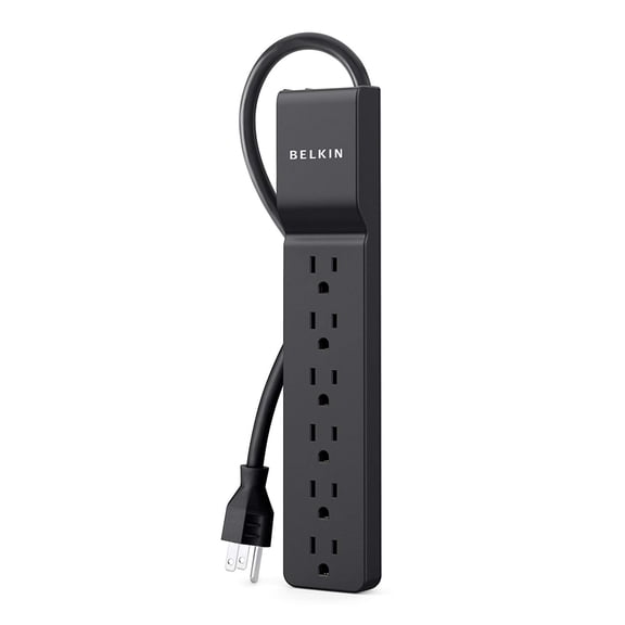 Belkin BE106000-04-BLK 6-Outlet Home/Office Surge Protector 4 ft Cord - Black