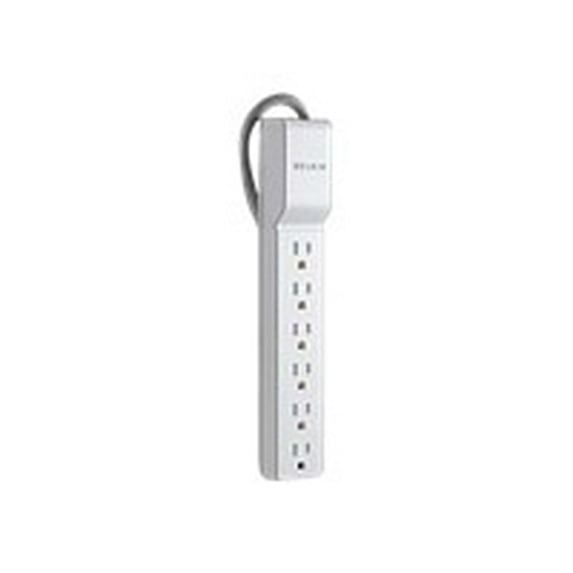 Belkin BE106000-06-CM 720 J 6 AC Outlets 6 ft. Cord Home/Office Surge Protector - White