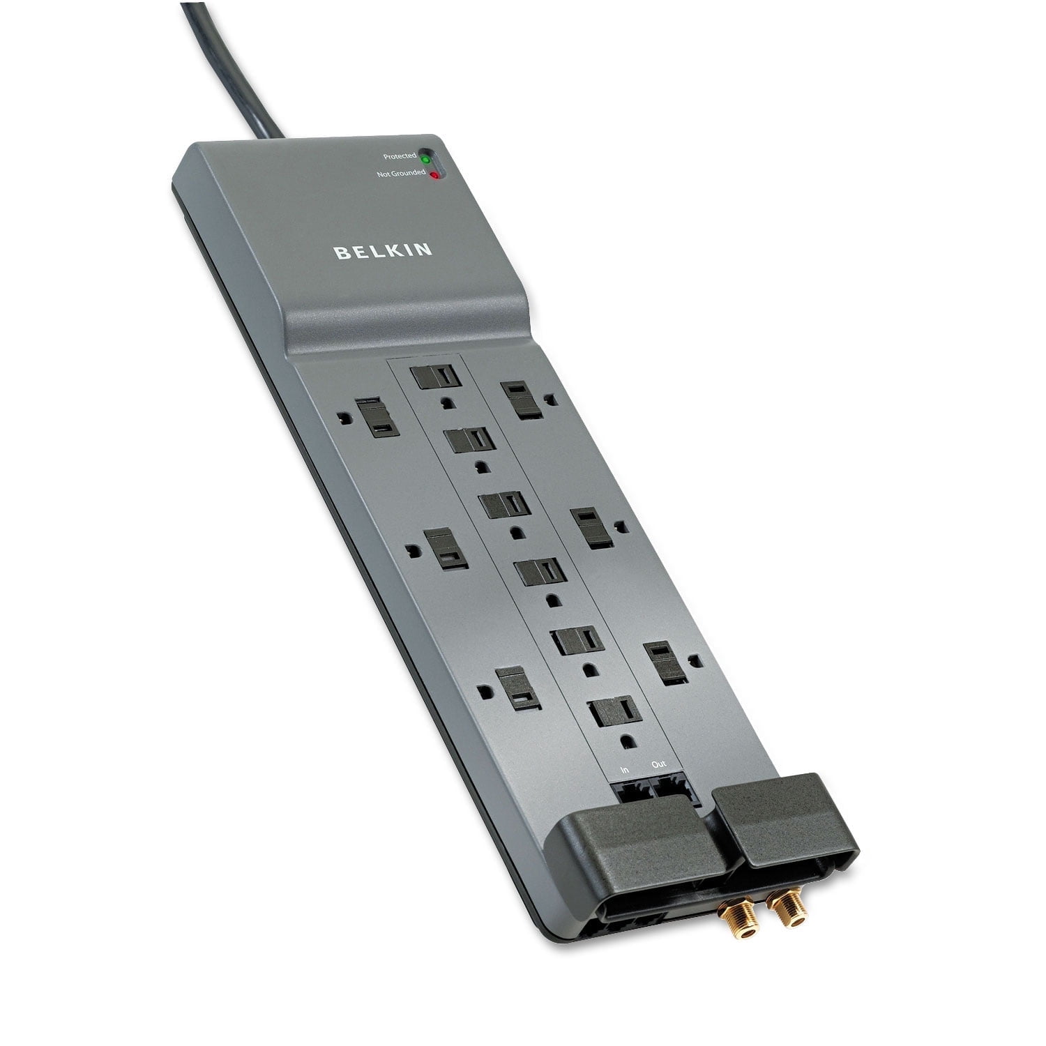 Belkin Power Strip Surge Protector with 12 AC Outlets, 10 ft Long Flat Plug Heavy Duty Extension Cord for Home, Office, Travel, Computer Desktop, Laptop