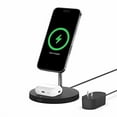 thumbnail image 1 of Belkin BOOST CHARGE Pro 2-in-1 Wireless Charger Stand, 15 W, Black, 1 of 5