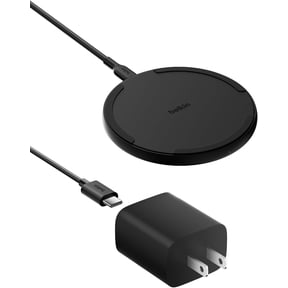 Belkin Wireless Charging Pad 15W - Qi Charger, Charging Station for Apple iPhone, Samsung Galaxy - Power Supply and Cable Included - Black