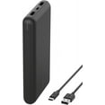 thumbnail image 1 of Belkin 20,000mAh USB-C Power Bank, Portable Charger w/ 2 USB-A Ports, 15W + USB-A to USB-C Cable for iPhone 16/15, Galaxy S25/S24, Pixel 9, iPad, Nintendo Switch 2 & More – Black, 1 of 11