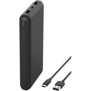Belkin 20,000mAh USB-C Power Bank, Portable Charger w/ 2 USB-A Ports, 15W + USB-A to USB-C Cable for iPhone 16/15, Galaxy S25/S24, Pixel 9, iPad, Nintendo Switch 2 & More – Black