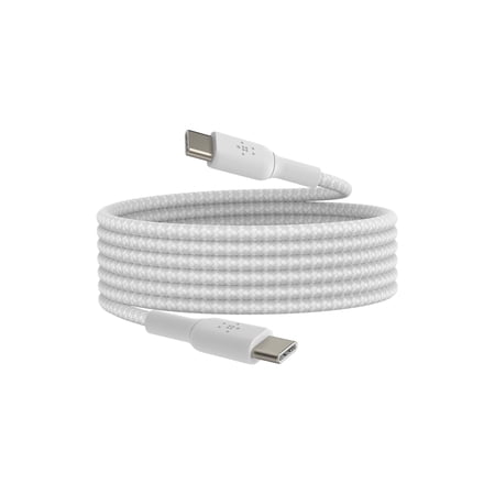 Belkin BoostCharge 3.3ft Braided USB-C to USB-C Cable, White CAB004BT2MWH