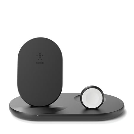 Belkin - 3-in-1 Wireless Charger - Fast Charging Stand for iPhone, Watch & AirPods - Qi-Certified Charger - Case Compatible - Black