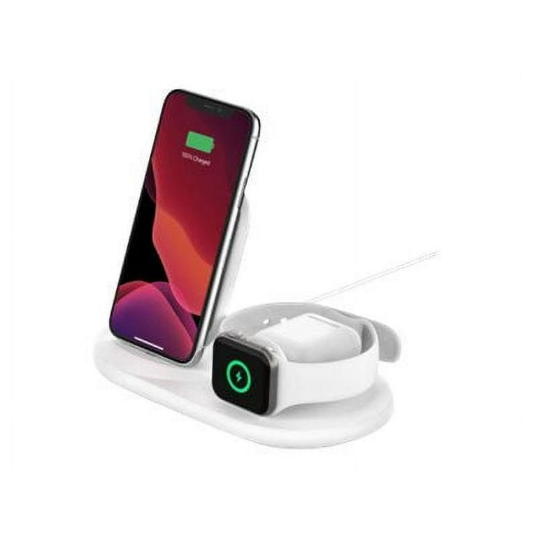 Belkin BOOSTCHARGE 15W MagSafe 3 in 1 Wireless Charging Stand, White 