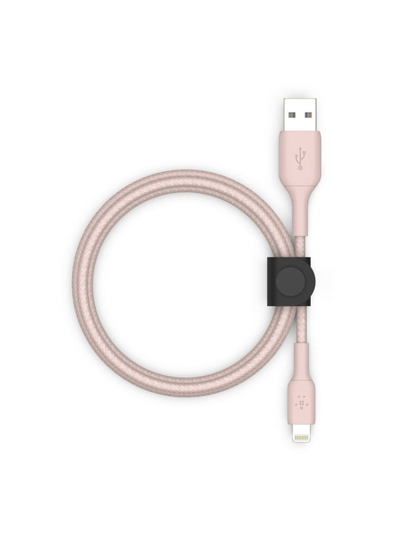 Belkin BoostCharge Braided Lightning Cable - 5FT - MFi Certified Apple iPhone Charger USB to Lightning Cable - iPhone Cable - iPhone Charger Cord - Apple Charger - USB Phone Charger - Rose Gold