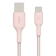 Belkin BoostCharge Braided USB-C Cable 5ft for iPhone 16, 15, Galaxy S25, S24 & More - Rose Gold