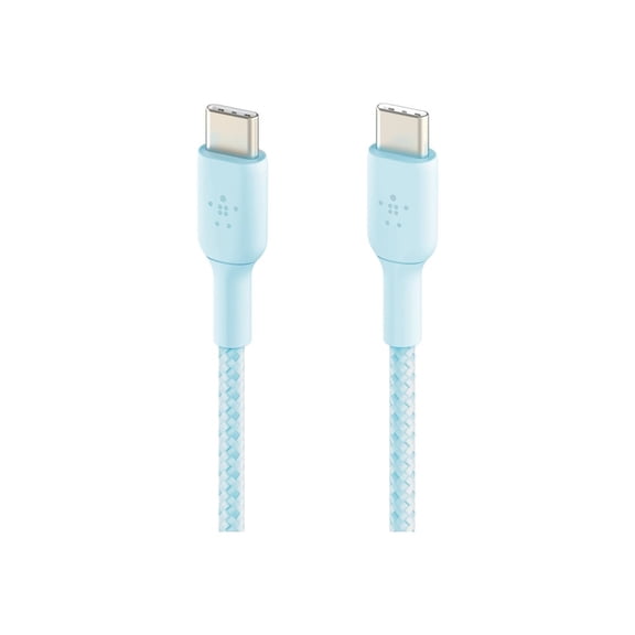 Belkin BoostCharge Braided USB-C to USB-C Cable (1M/3.3ft) for iPhone 16, iPhone 16 Pro, iPhone 16 Pro Max, Galaxy S25, S24, Galaxy Note, Pixel 9 & 8, iPad Pro, Nintendo Switch 2 & More - Blue