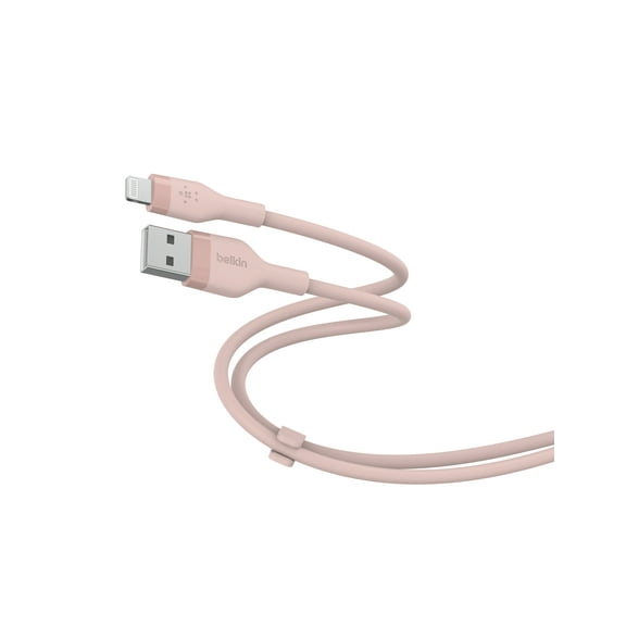 Belkin BoostCharge Flex Silicone Lightning Cable – 5ft – MFi Certified Apple iPhone Charger USB-A to Lightning Cable – iPhone Cable – iPhone Charger Cable – USB Phone Charger – Rose Gold