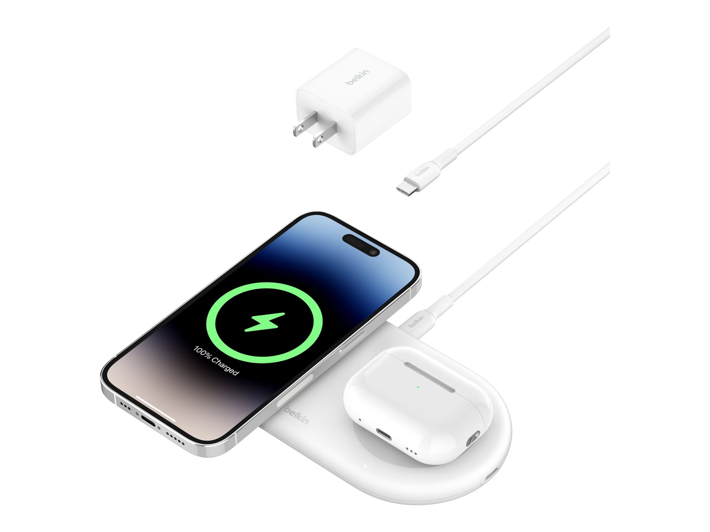 【超特価sale開催】  Belkin Wireless MagSafe-Compatible 2-in-1 Pro BoostCharge スマホアクセサリー