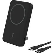 Belkin BoostCharge Pro Wireless Power Bank 5K w/ Qi2, MagSafe Compatible + Built-in Pop-up Kickstand - Compatible w/ iPhone 15, 15 Plus, 15 Pro, 15 Pro Max, iPhone 14, and More - Black