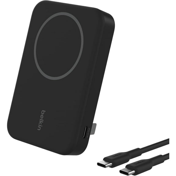 Belkin BoostCharge Pro Wireless Power Bank 8K w/ Qi2, MagSafe Compatible + Built-in Pop-up Kickstand - Compatible w/iPhone 16, 16 Plus, 16 Pro, 16 Pro Max, iPhone 15, iPhone 14, and More - Black