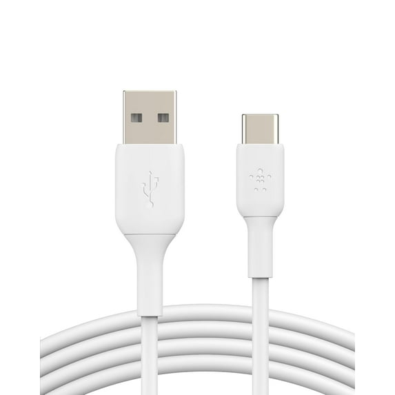 Belkin BoostCharge USB-C Cable (1M/3.3ft), USB-C to USB-A Cable, USB Type-C Cable for iPhone 16 Series, Samsung Galaxy S24, S24+, Note20, Pixel 7, Pixel 8, iPad Pro, Nintendo Switch, and More - White