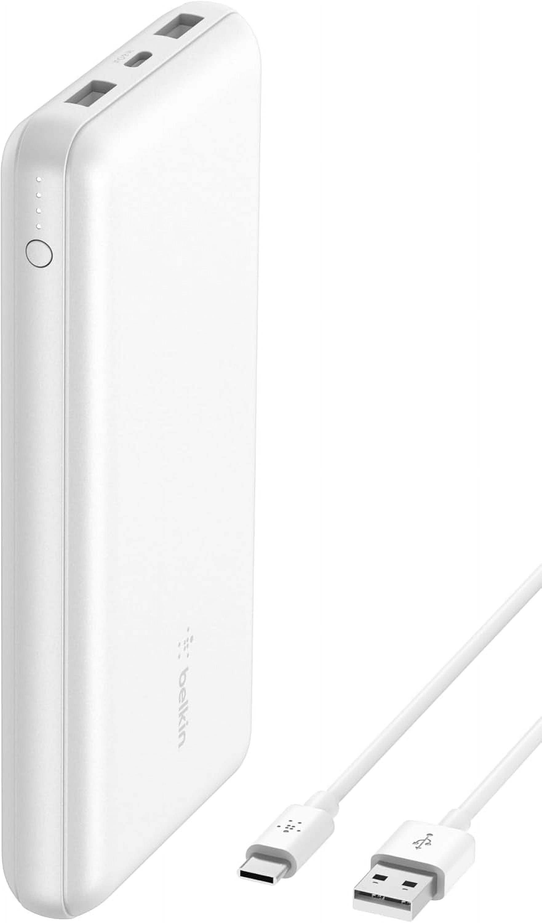 Belkin 20,000mAh USB-C Power Bank, Portable Charger w/ 2 USB-A Ports, 15W +  USB-A to USB-C Cable for iPhone 16/15, Galaxy S25/S24, Pixel 9, iPad,  Nintendo Switch 2 & More  Blue -