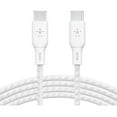 thumbnail image 1 of Belkin BoostCharge Braided USB-C to USB-C (2M/6.6ft) Fast Charging Cable 100W Power Delivery USB-IF for iPhone 16 Series, MacBook, iPad, Galaxy S25 Series, Pixel, Nintendo Switch 2 & More - White, 1 of 8