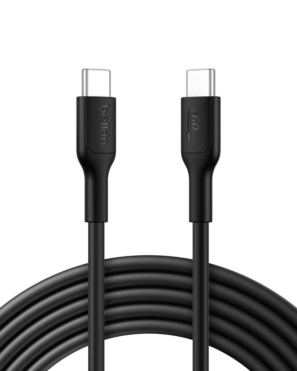Belkin Eco USB C to USB C Cable 10ft, 60W - Soft, Flexible Fast Charging Cable, Type C Charger Cord for iPhone 16, Galaxy S25, Pixel 9, MacBook, iPad Pro, Chromebook, & More - Black