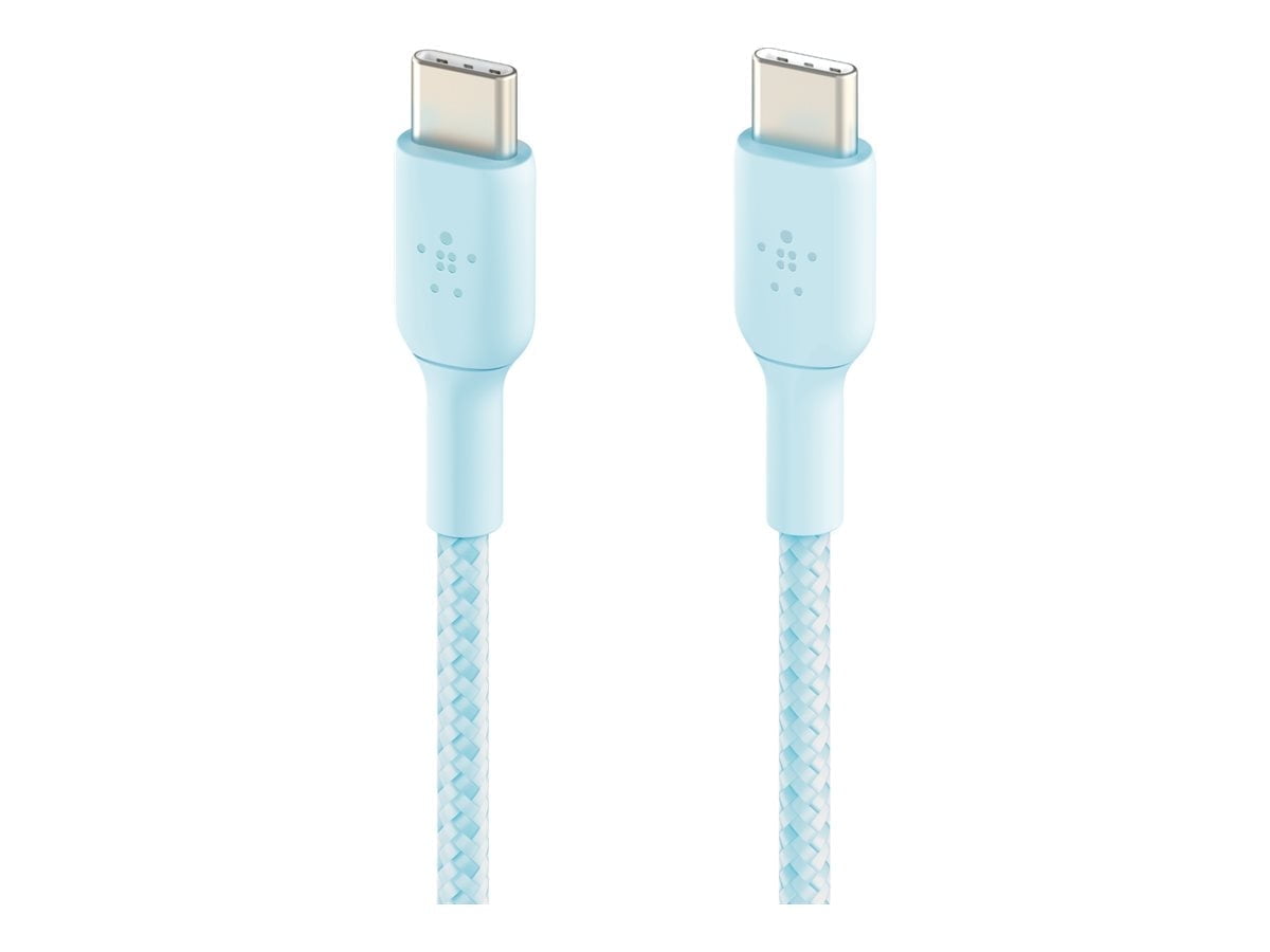 Belkin BoostCharge Braided USB-C to USB-C Cable (1M/3.3ft) for iPhone 16, iPhone 16 Pro, iPhone 16 Pro Max, Galaxy S25, S24, Galaxy Note, Pixel 9 \u0026 8, iPad Pro, Nintendo Switch 2 \u0026 More - Blue