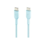 Belkin BoostCharge Braided USB-C to USB-C Cable 1M/3.3ft for iPhone 16, iPhone 16 Pro, iPhone 16 Pro Max, Galaxy S25, S24, Galaxy Note, Pixel 9 & 8, iPad Pro, Nintendo Switch 2 & More - Blue