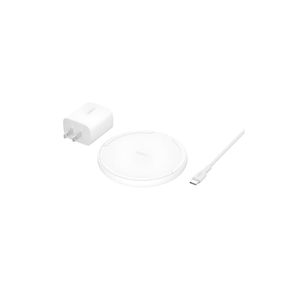 Open Box Belkin BoostCharge - Wireless charging pad + AC power adapter - 15 Watt - Fast Charge - white