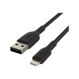  Belkin DuraTek Plus USB Lightning Cable - USB-A Cable with  Leather Strap - Ultra-Strong Charging Cable With Flexible Insulation -  Compatible with iPhone, iPad, Airpods and More - 4ft/1.2m (Black) 
