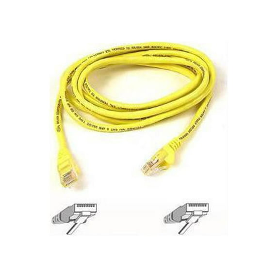 Belkin A3L791-15-YLW-S 15 ft. Cat 5E Yellow Patch Cable CAT5e Snagless RJ-45M / RJ-45M