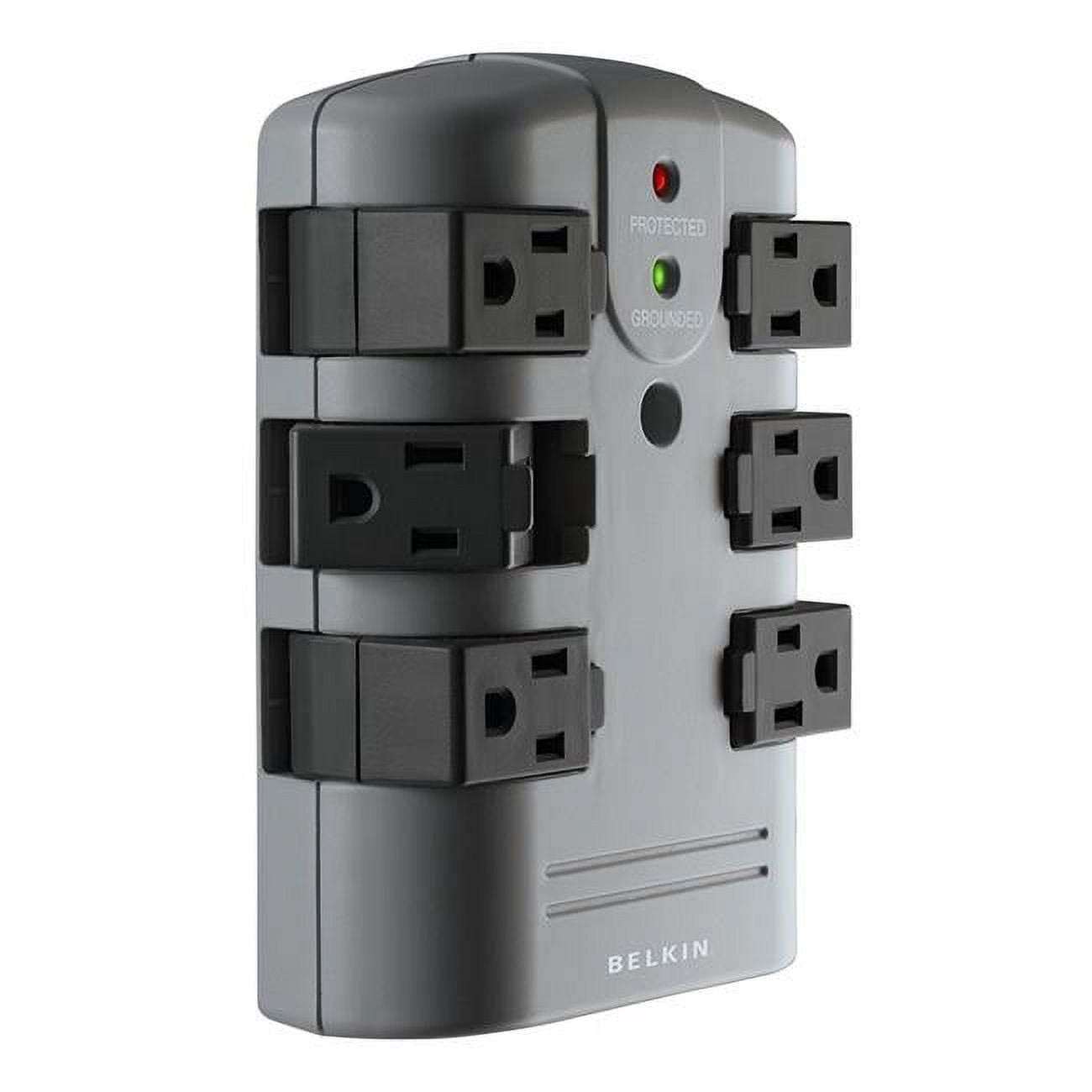 Belkin Components BP106000 6-Outlet Pivot-Plug Surge Protector, 1080 Joules - Gray