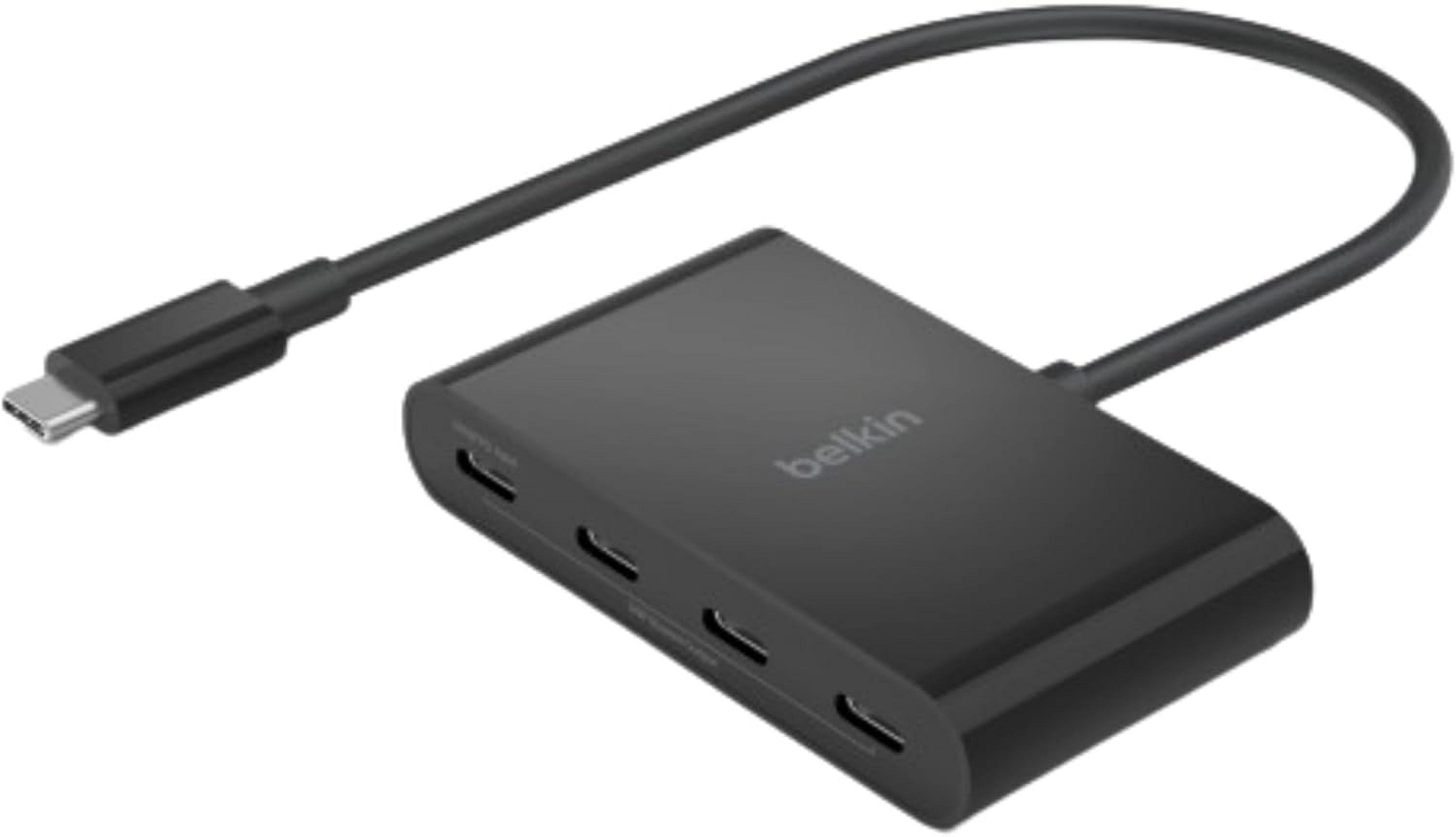 Belkin Connect USB-C to 4-Port USB-C Hub, Multiport Adapter Dongle with 4 USB-C 3.2 Gen2 Ports & 100W PD with Max 10Gbps High Speed Data Transfer for MacBook, iPad, Chromebook, PC, and More, Black