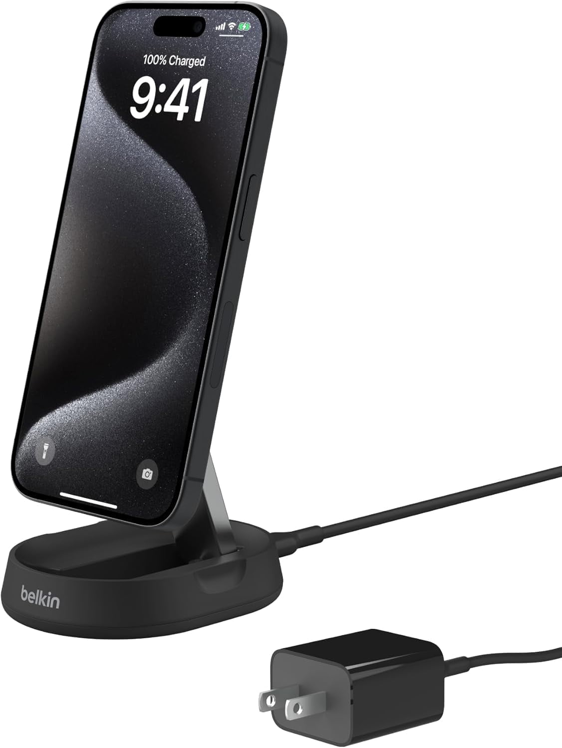 Belkin Convertible Magnetic Charging Stand 15W - MagSafe-Compatible Fast Qi2 Charger, Charger for Apple iPhone 16, 16 Plus, 16 Pro, 16 Pro Max, 16e, iPhone 15 & 14, Apple Airpods Pro- Black