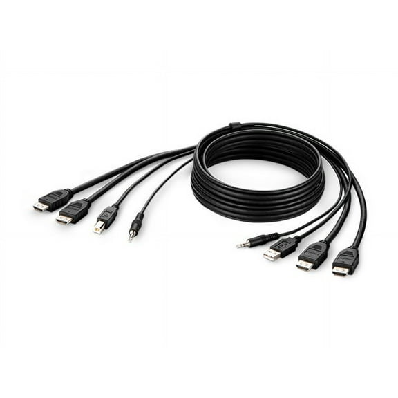 Belkin Dual HDMI High Retention + USB A/B + Audio Passive Combo KVM Cable
