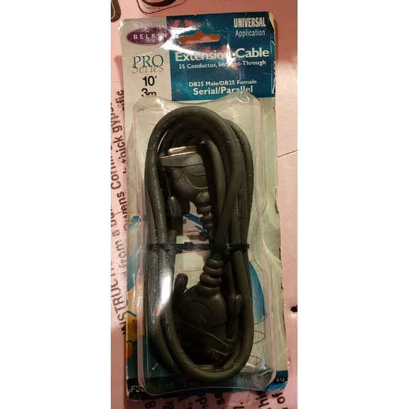 Belkin Extension Cable 10Ft New Pro Series 25 Conductor, S.T. Db25 M/Db25 Female