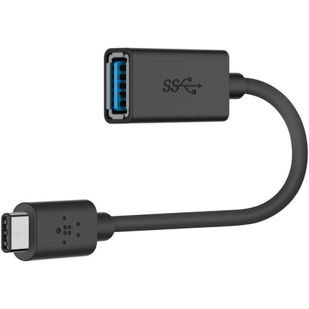 Belkin - USB-C to USB 3.0 Adapter with Charging and Data Transfer, Compatible with Apple and Chromebook Devices 5-Inch - Black