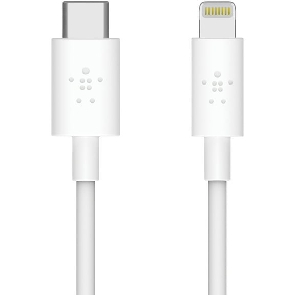 Belkin F8J239bt04-WHT BOOSTCHARGE USB-C Cable with Lightning Connector (White)