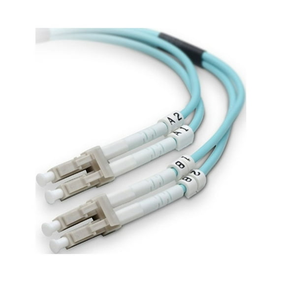Belkin Fiber Optic Cable; 10GB Aqua Multimode LC/LC Duplex MMF, 50/125 OM3