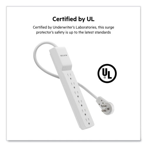 Belkin 6 Outlet Metal Surge Protector with 6ft Power Cord -1240 Joules - Beige - 6 x AC Power - 1045 J - 6 ft Belkin 6 Outlet Metal Surge Protector with 6ft Power Cord -1240 Joules - Beige - 6 x AC Power - 1045 J - 6 ft