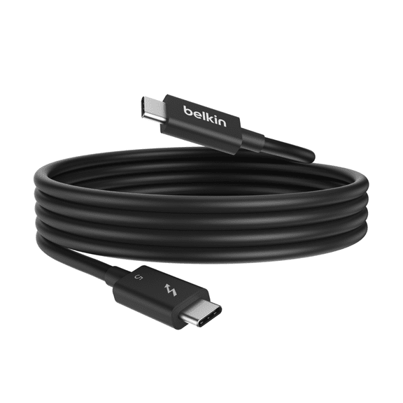 Belkin 3.3ft USB-C Thunderbolt 5 Cable w/ 240W Power Delivery, Bandwidth Boost Up to 120Gbps 3x Faster Data Transfer, 4K UHD Display Resolution - Intel-Certified Fast Charging USB-C Cable - Black