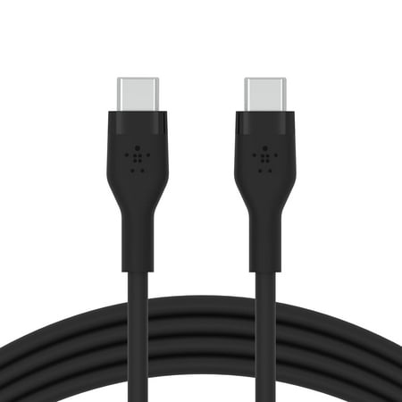 Belkin - BoostCharge Flex Silicone USB-C to Lightning Cable 6.6FT, MFi-Certified Charging Cable with Cable Clip - Black