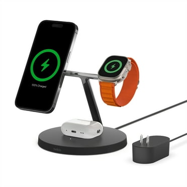 Belkin MagSafe 3-in-1 Wireless Charging Stand, Black