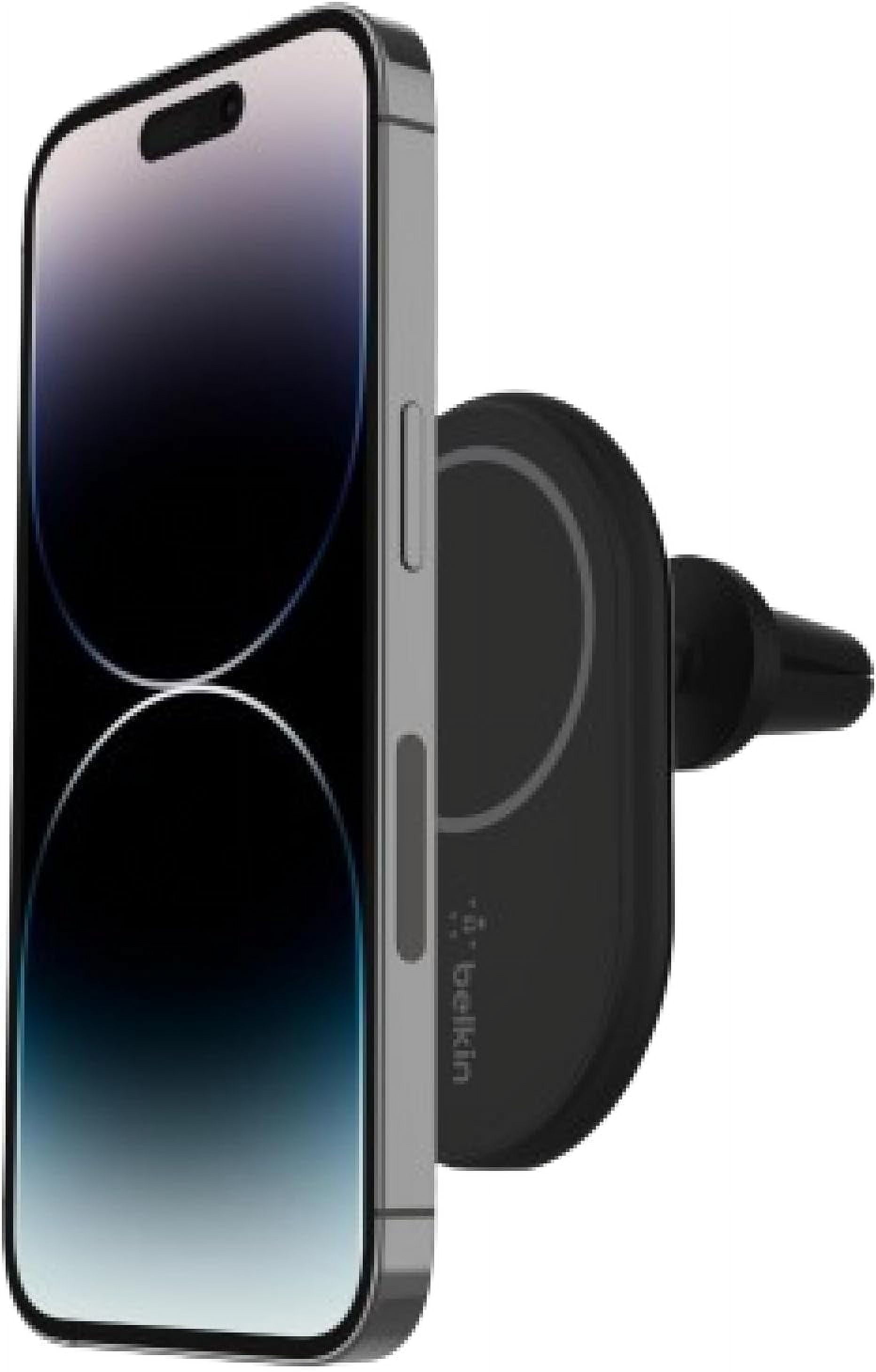 Belkin MagSafe-Compatible Magnetic Wireless Car Charger 10W - BoostCharge Pro Wireless Charger, Magnetic Car Vent Phone Mount for iPhone 16, iPhone 15, 14, \u0026 13 Series - Black