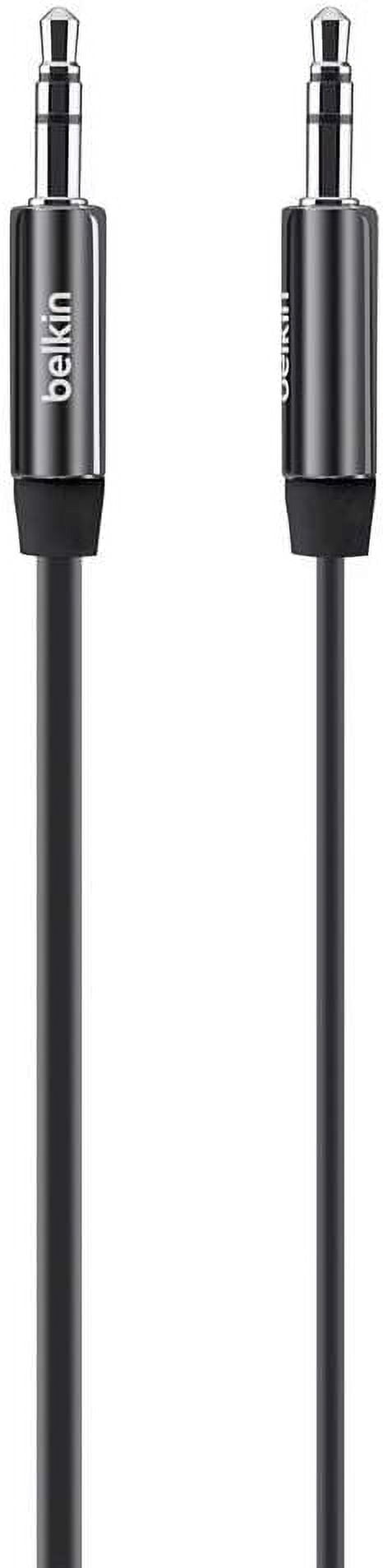 Belkin MiXiT Tangle-Free Flat 3.5mm Aux Cable, 3 ft Cord, Black
