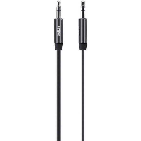 Belkin MiXiT Tangle-Free Flat 3.5mm Aux Cable, 3 ft Cord, Black
