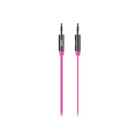 Belkin MIXIT Aux Cable - Audio cable - mini-phone stereo 3.5 mm male to mini-phone stereo 3.5 mm male - 3 ft - pink - flat