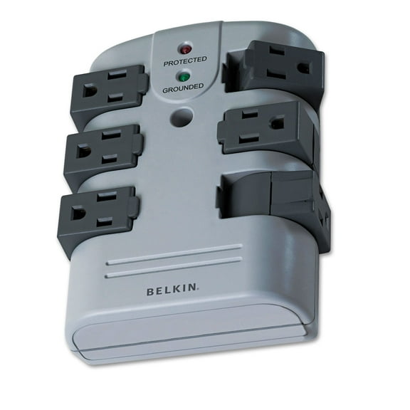 Belkin Pivot Plug Surge Protector 6 Outlets 1080 Joules Gray BP106000