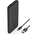 thumbnail image 1 of Belkin Portable Charger, USB-C Power Bank 10k w/ 1 USB-C and 2 USB-A Ports with USB-A to USB-C Cable for iPhone 16, 16 Plus, 16 Pro, 16 Pro Max, Samsung Galaxy S24, & More - Black, 1 of 11