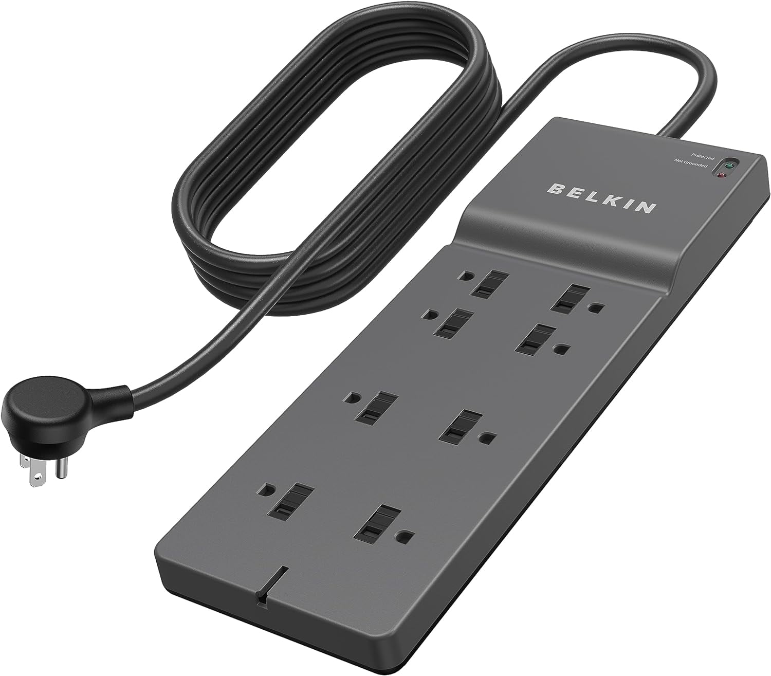 Belkin Power Strip Surge Protector with 8 AC Multiple Outlets, 8 ft