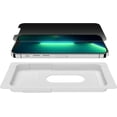 thumbnail image 1 of Belkin Privacy Tempered Glass Screen Protector for iPhone 16e, 14, 13 and 13 Pro, Treated Surface with Anti-Fingerprint Coating and Bubble Free Application with Included Easy Align Tray, 1 of 6